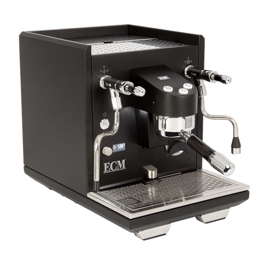 ECM Synchronika II OLED espressomachine schuin aanzicht