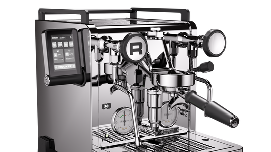Rocket Espresso R58 Tune Espresso machine Chrome TCA Brew Group Close up