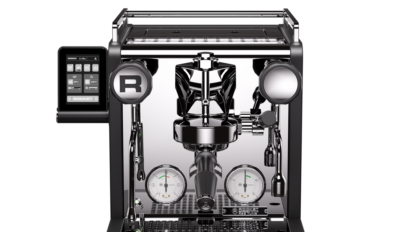 Rocket Espresso R58 Tune Espresso machine front close up black official dealer FREKKO 