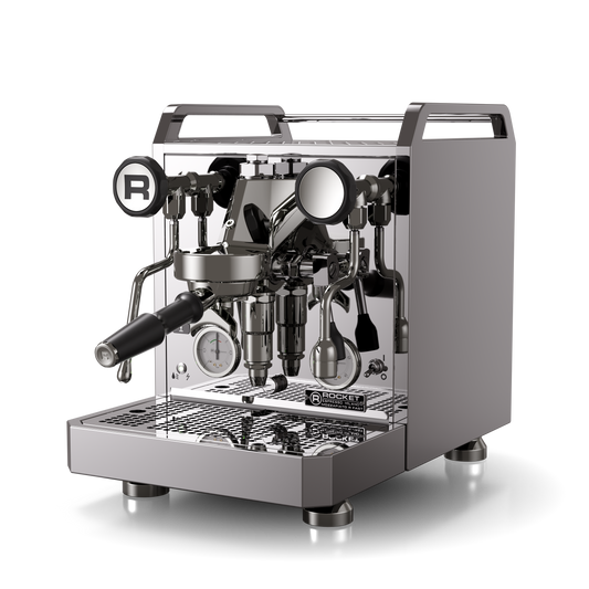 rocket espresso mozzafiato r fast chrome espresso machine side shot FREKKO coffee